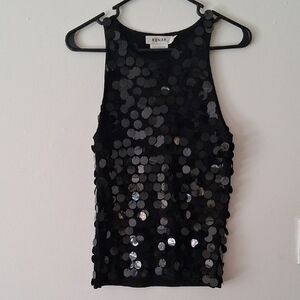 Kenar Womens Black Sequin Shirt